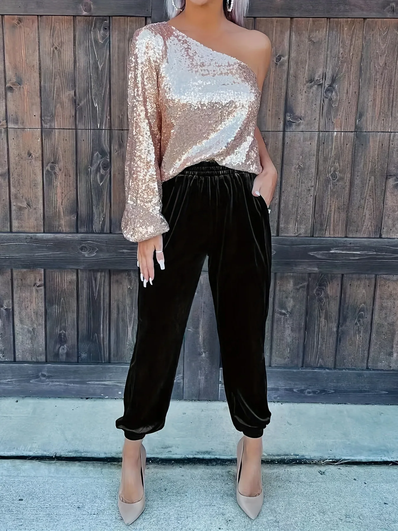 Velvet pants autumn and winter velvet pants ladies loose casual pants 2