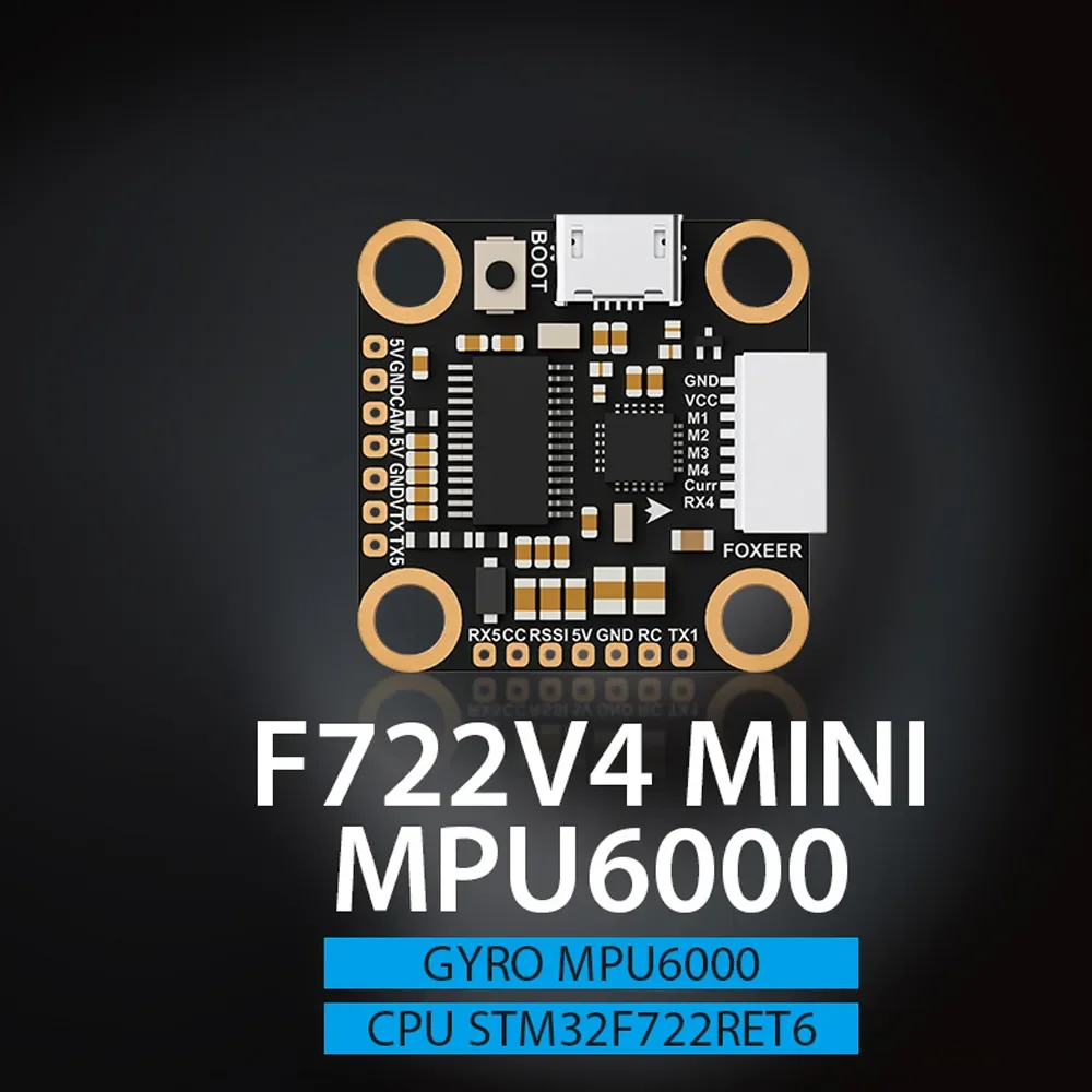 

Контроллер полета Foxeer F722 V4 Mini MPU6000 5V BEC OSD BlackBox 20x20 мм 2-6S LIPO для FPV беспилотных летательных аппаратов, запчасти «сделай сам»