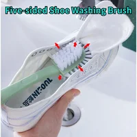 Multifunctional All-round Five-sided Shoe Washing Brush Household Plastic Long-handled Soft-bristle Shoe Brush Multifunctional 1