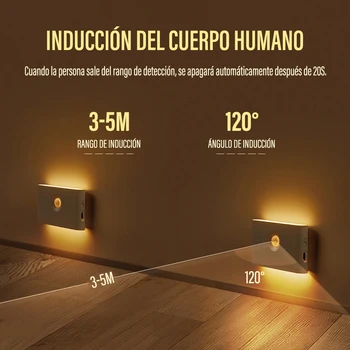 Luz nocturna LED con sensor y carga USB inalámbrica