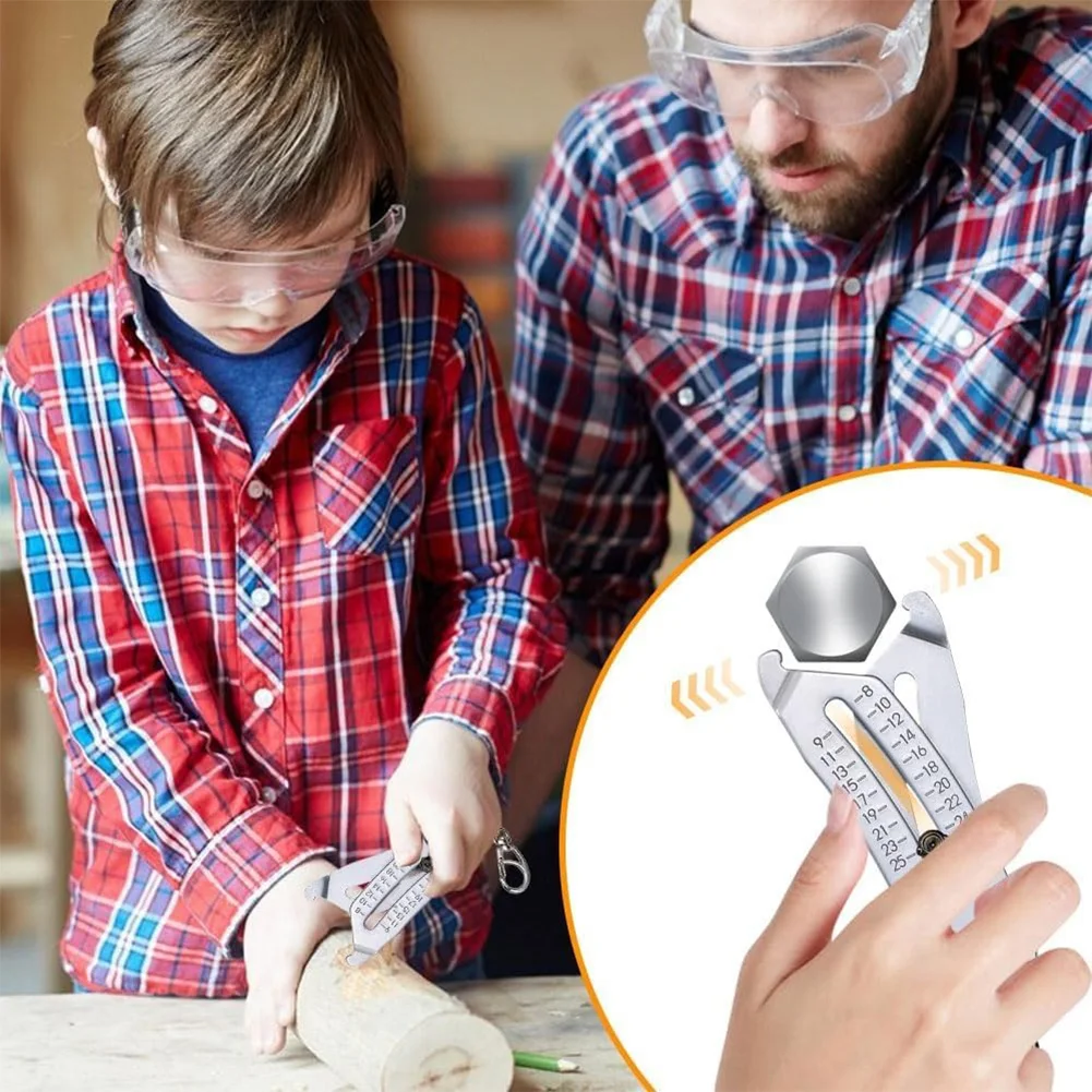 Bolt Size Finder Keychain Precise Nut and Bolt Thread Checker Bolt Size and Thread Identifier Gauge for Hand Measuring