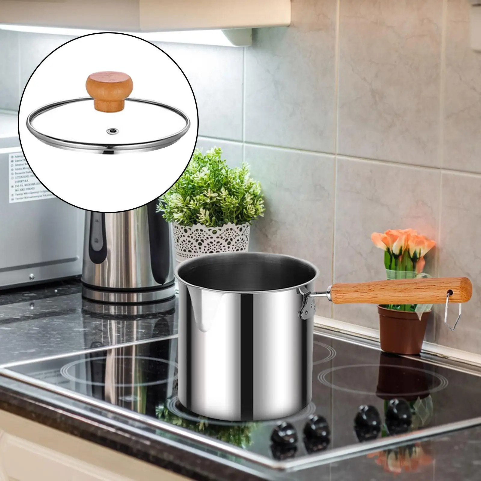 Deep Fry Pot with Wooden Handle Small Cookware Cooking Kitchen Frying Pan for Camping Home Party Kitchen Dried Deep Fry Pot with Wooden Handle Small Cookware Cooking Kitchen Frying Pan for Camping Home Party Kitchen Dried