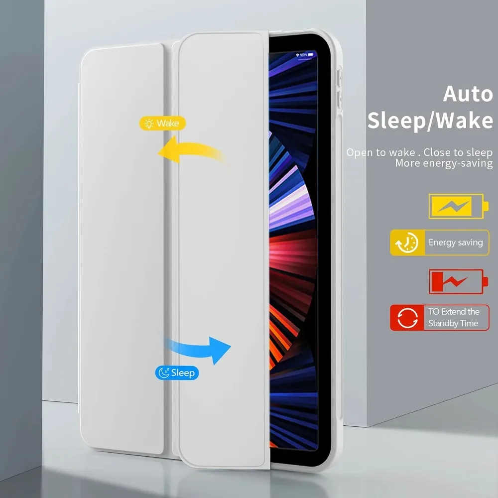 Premium PU Leather Flip Cover with Tri-fold Magnetic Stand