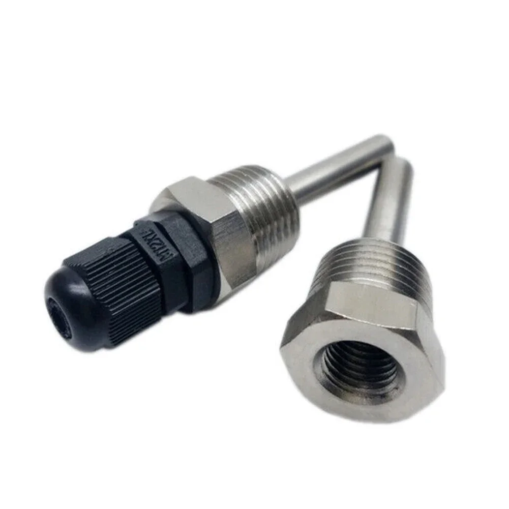 sourcing map 8mm diámetro G1/2 Thermowell Weldless acero inoxidable 304 200mm longitud con tubo de cubierta para fermentador de cerveza