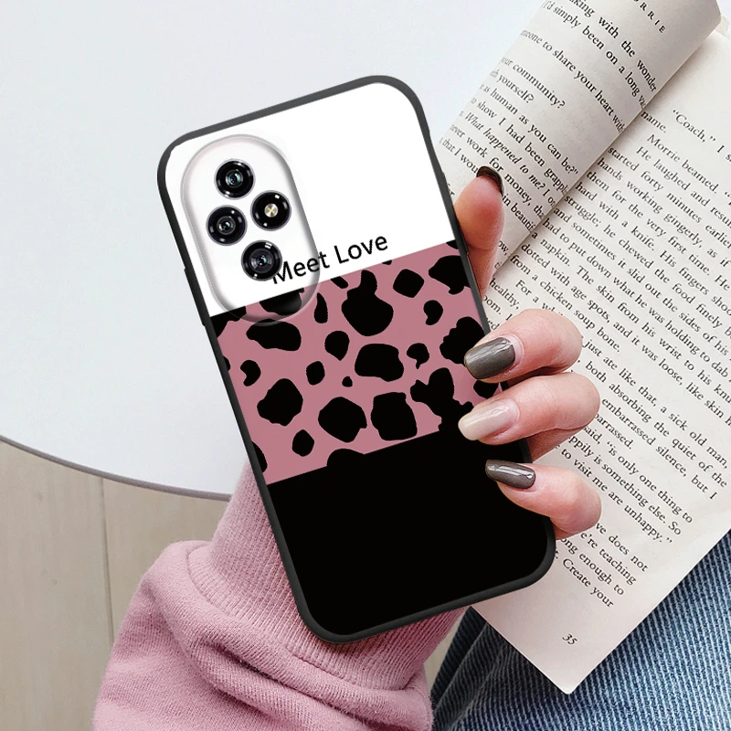 Beautiful Floral Heart and Leopard Print Soft Silicone Matte Protective Case