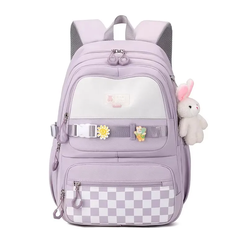 Elementary girl school backpack large capacity ladies fashionable backpacks for middle high school college student bookbag 1