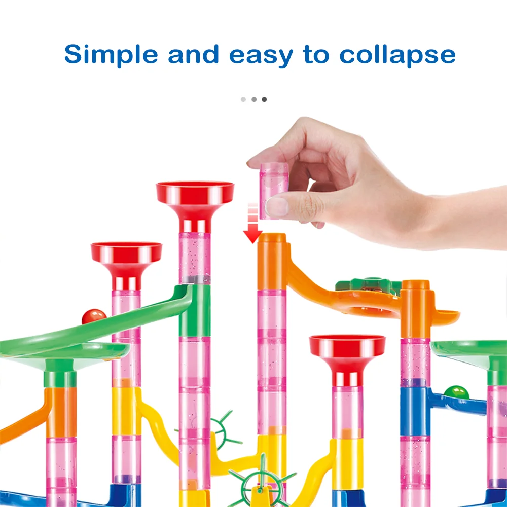 Marble Run Race Track Building Blocks Kids 3D Maze Ball Roll Toy DIY Marble Run Race Coaster Set 50/105/109/133pc Christmas Gift