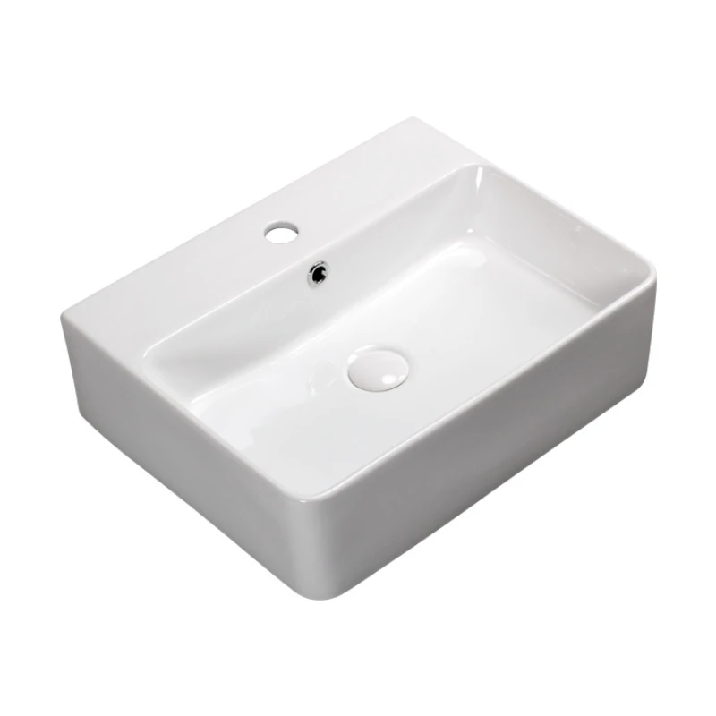 

Square ceramic integrated practical and minimalist washbasin