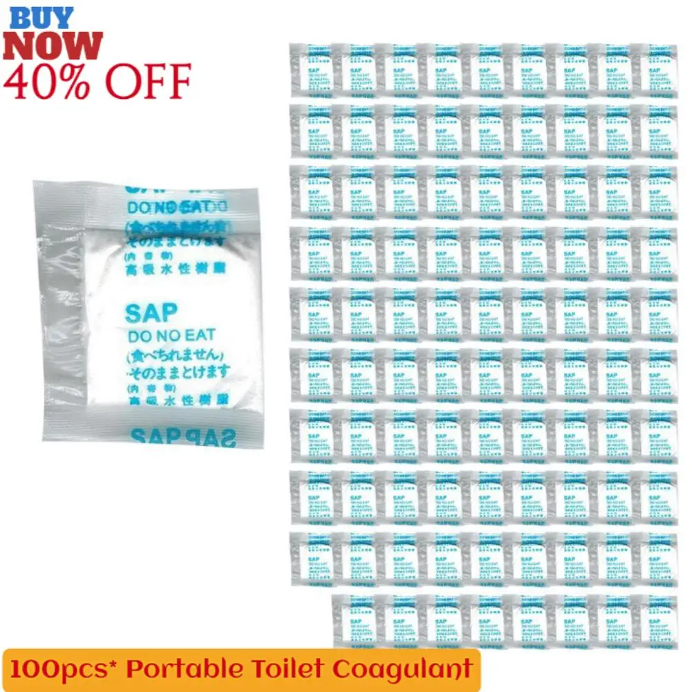 100PCS Portable Urine Coagulant Urine Absorbent Powder For Outdoor Camping Traveling Vehicle Supplies Liquid Waste Gelling TooL