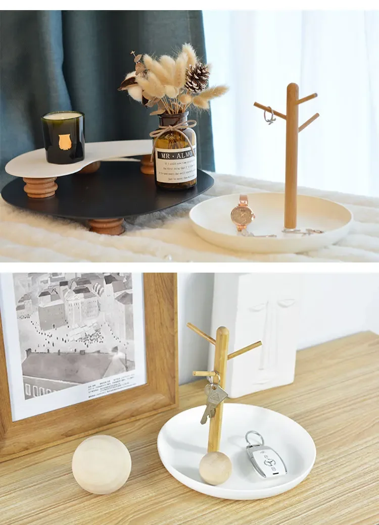 2025 neue Nordic Bambus Baum Zweig Ablage Wohnzimmer Desktop Schlüssel Aufhänger Schmuck Display Rahmen – Detail 19