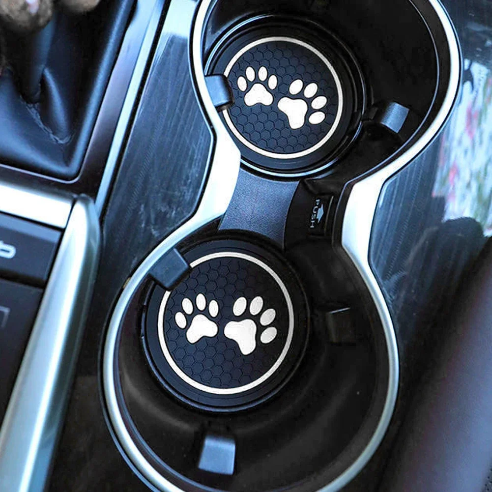 1 Pair Car Coasters Cup Mat Universal Holder Anti Slip Bottle Pad Insert Pads Interior Water Cups Car Accessories
