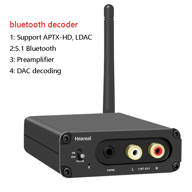 Bluetooth 5.1 Audio Receiver APTX HD LDAC HD Lossless Format Digital