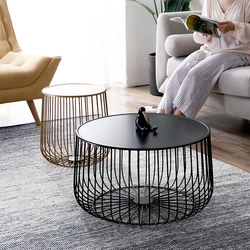 Artistic Forged Iron Pumpkin Shaped Coffee Stand Simple Office Family Room Lift Top Shelf Golden Sleeping Quarters Coffee Table