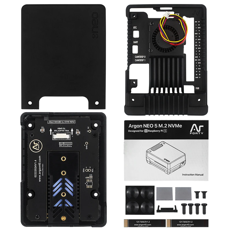 Argon NEO 5 M.2 NVME PCIE Case for Raspberry Pi 5 Built-in Heatsink with PWM Fan for Boot Raspberry Pi 5 from an NVME M.2 Drive image 5