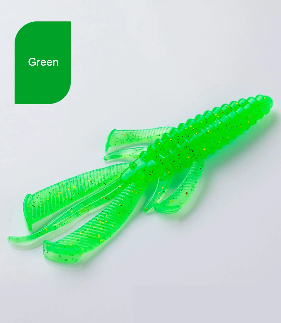 10PCS/LOT 65MM/2G Floating Shrimp Fishing Bait High Elasticity Artificial Soft Plastic Lure Craw For Carp Barracuda Tackle Pesca