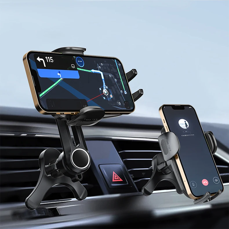 Auto-Lüftungs-Telefonhalterung, [Never Blocking Vent, genießen Sie den Komfort des A/C] Freisprech-Universal-Verlängerungsclip-Luft-Telefonhalterung – Detail 1