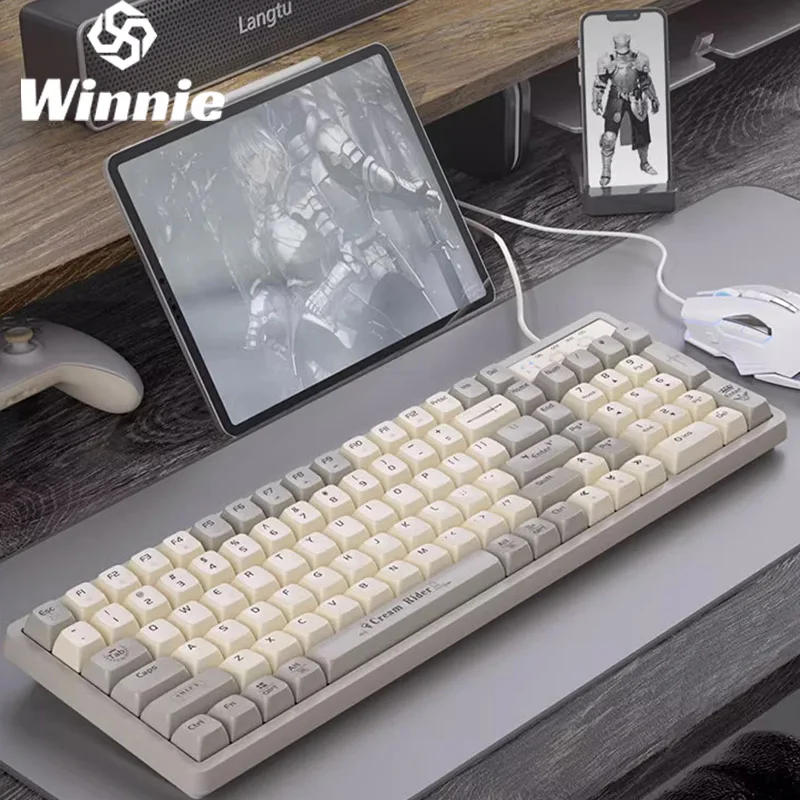 

LANGTU GK102 Thri Mode Bluetooth Mechanical Keyboard Gasket Structure Hot Swap Gaming Keyboard Rgb Light Gasket Office Keyboard