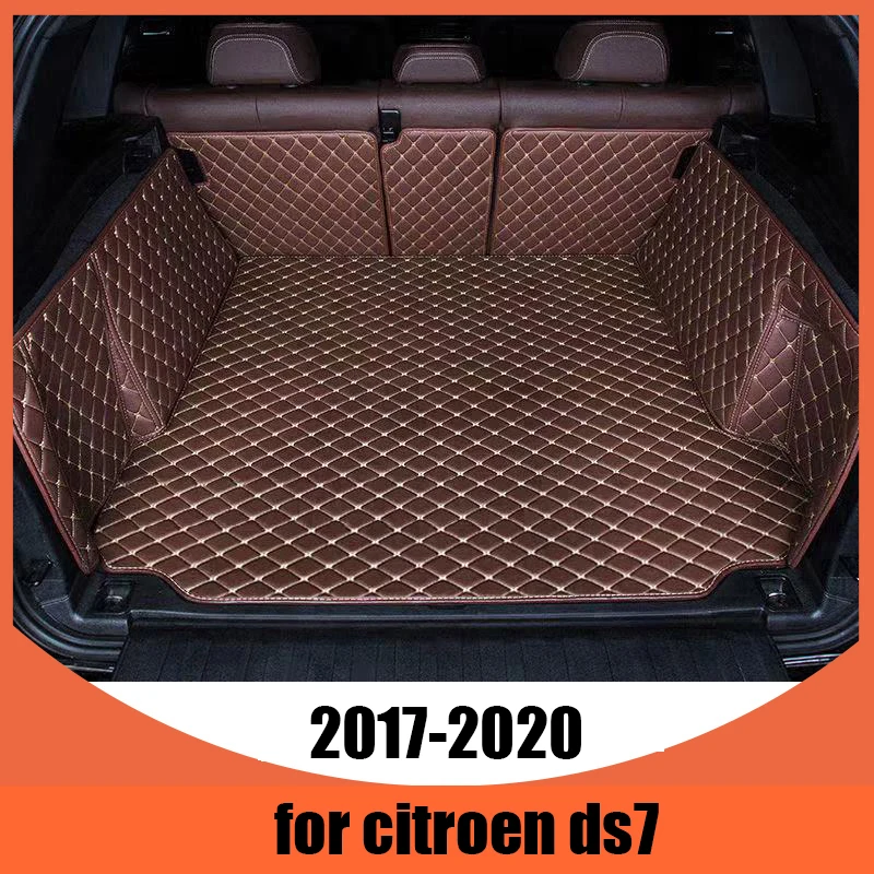 2017 кожаный коврик для багажника автомобиля, подкладка для груза для citroen ds7 2018 2019 2020, ковер, аксессуары, интерьер, перекрестная спинка