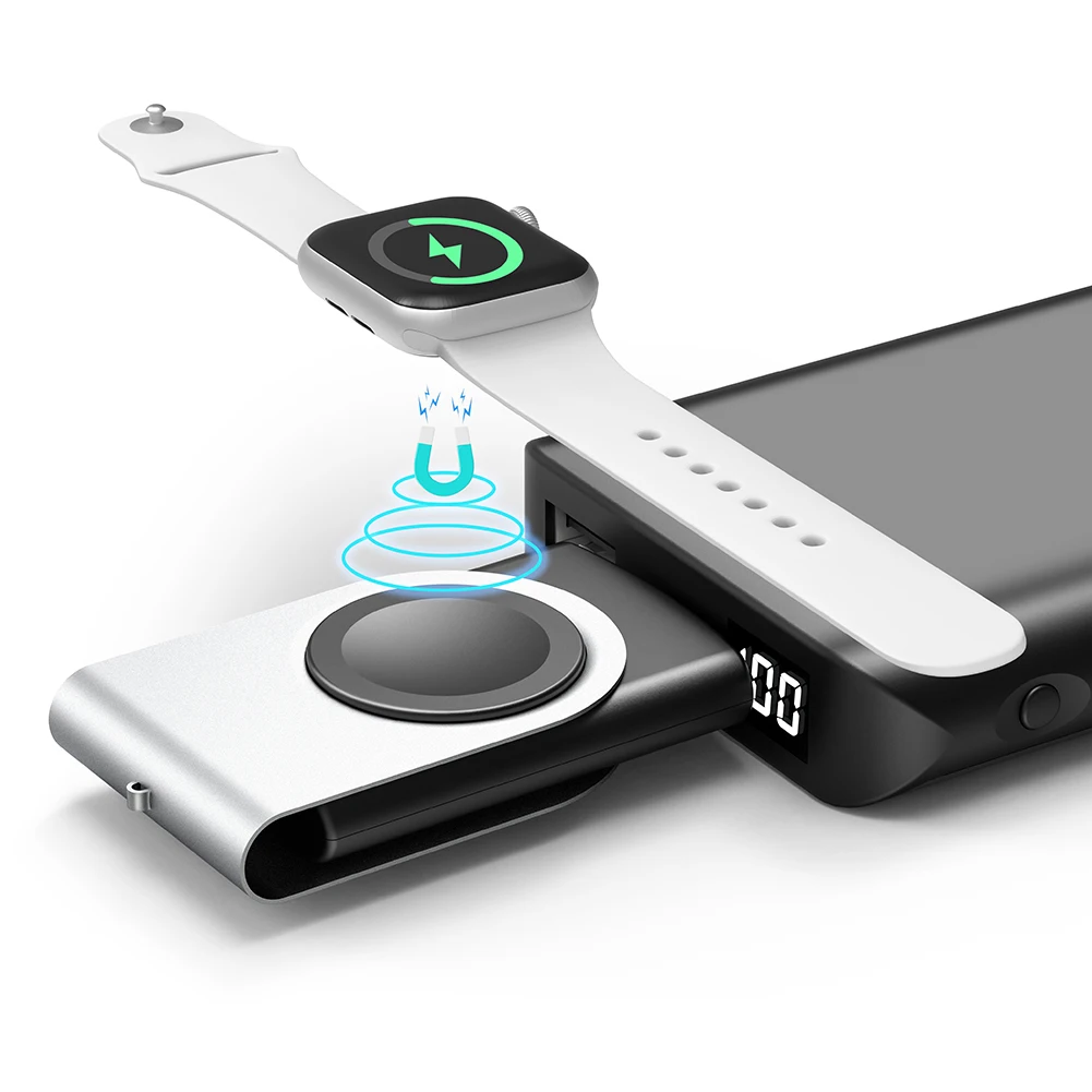 Caricabatterie Wireless Per Airpods Pro 2 Caricabatterie Wireless Iwatch Mini Powerbanks Stazione Di Ricarica Rapida Per Apple/Samsung Galaxy Watch