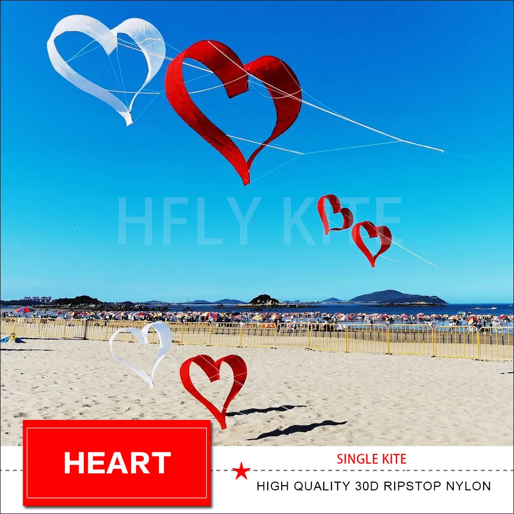3D Solid Heart Kite 0.88m Love Heart Shape Single Line Kites for Adults and Kids