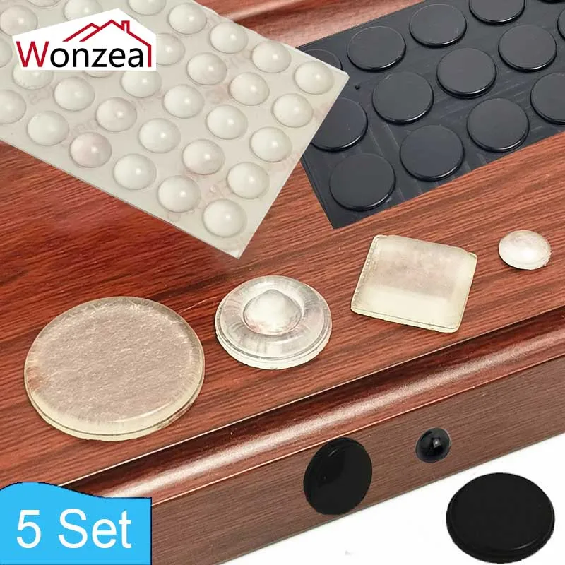 Door Stopper Self-adhesive Rubber Damper Cabinet Bumpers Silicone Furniture Pads Cabinet Catches Durable Cushion Prevent Noisy