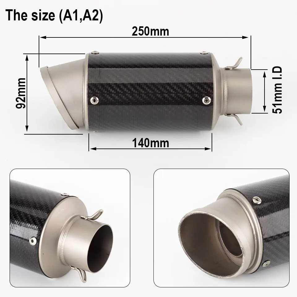 36-51mm Motorcycle exhaust with DB killer AR exhaust muffler for ZX6R GSX1300R Z1000 NINJA650 CBR650 CBR1000RR KLX VERSYS 1000 - Image 4