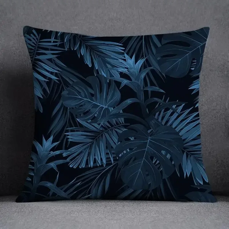 45x45CM Kissenbezug mit geometrischem Muster, Polyester, blau-grau, Sofakissen, Dekokissen, Heimdekoration, Kissenhülle – Detail 26