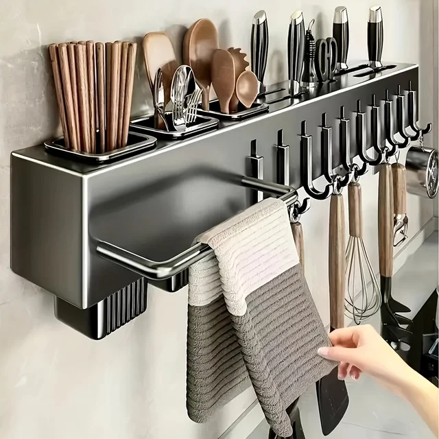 Heavy Duty Carbon Steel Wall Mounted Kitchen Organizer 1