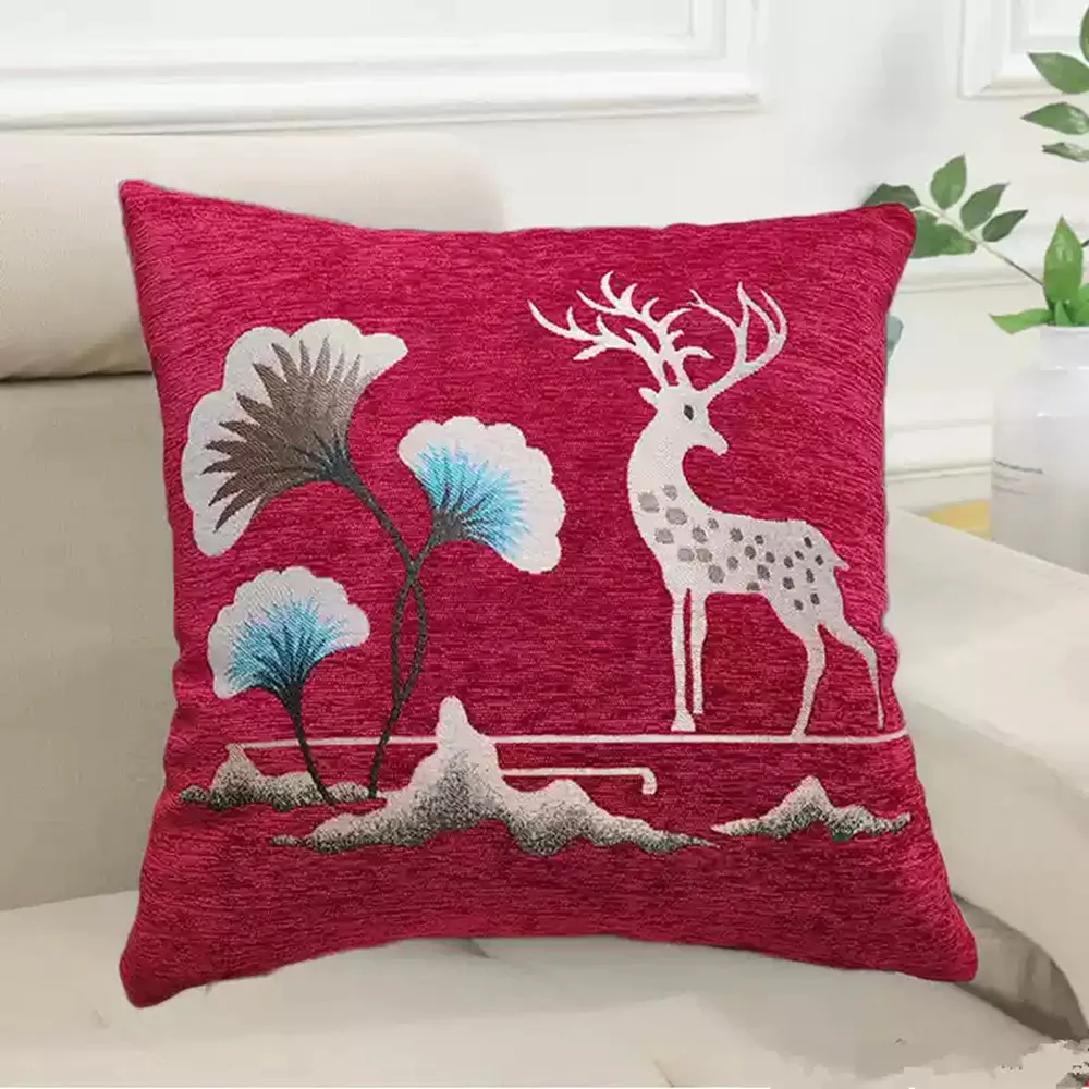 Chenille-Jacquard-Nickerchenkissen, gemütliches Schlaf-Nackenkissen, Kopfstützen-Überwurfkissen für Zuhause, Sofa, Nachttisch – Auto-Lenden-Rückenkissen – Detail 1