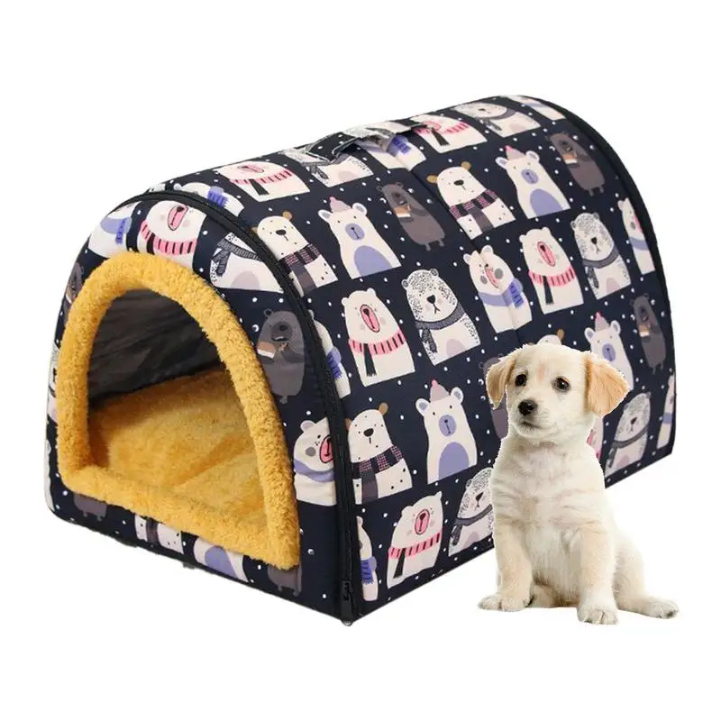 

Dog House Kennel Bed Mat For Small Medium Dogs Cats Winter Warm Cat Bed Nest Pet Products Waterproof Animals Kennel Soft Cozy