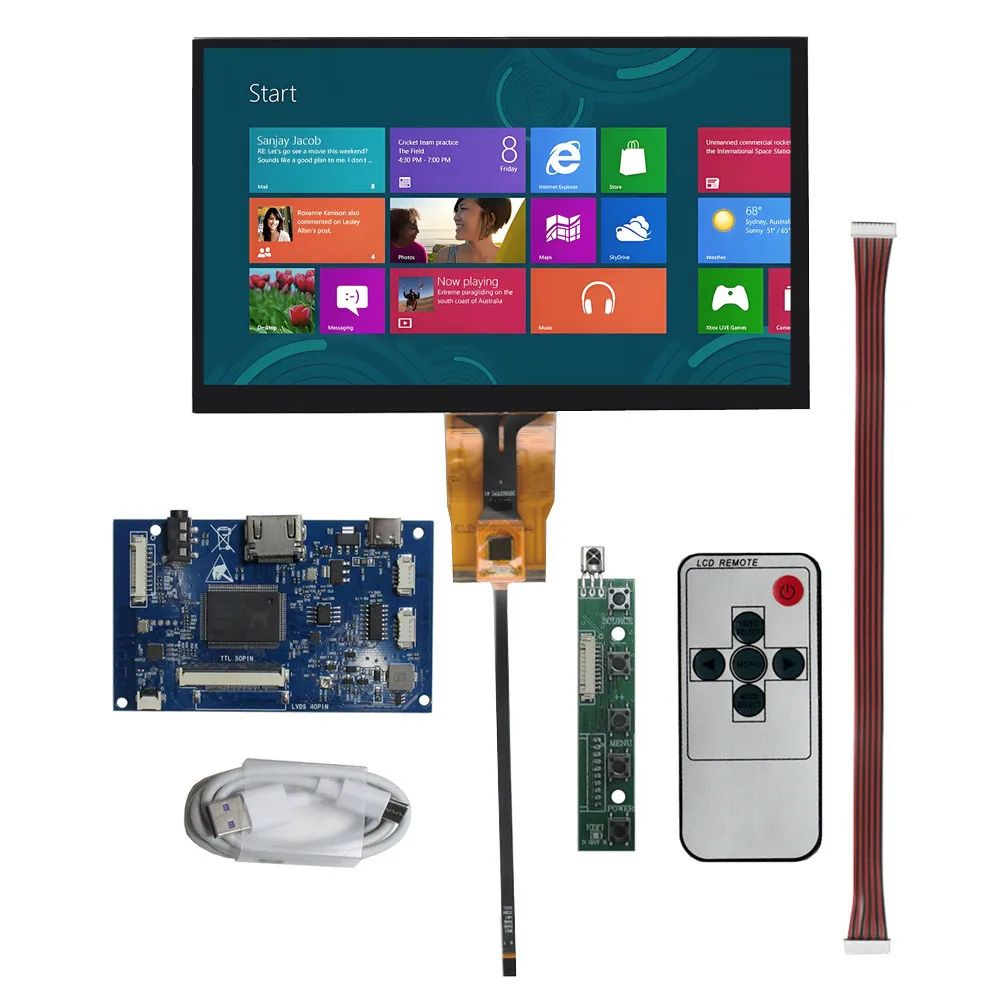 라즈베리 파이 PC용 IPS LCD 디스플레이 화면 드라이버, 제어 보드 디지타이저 터치 스크린, HDMI 호환 모니터, 7 인치 1024*600