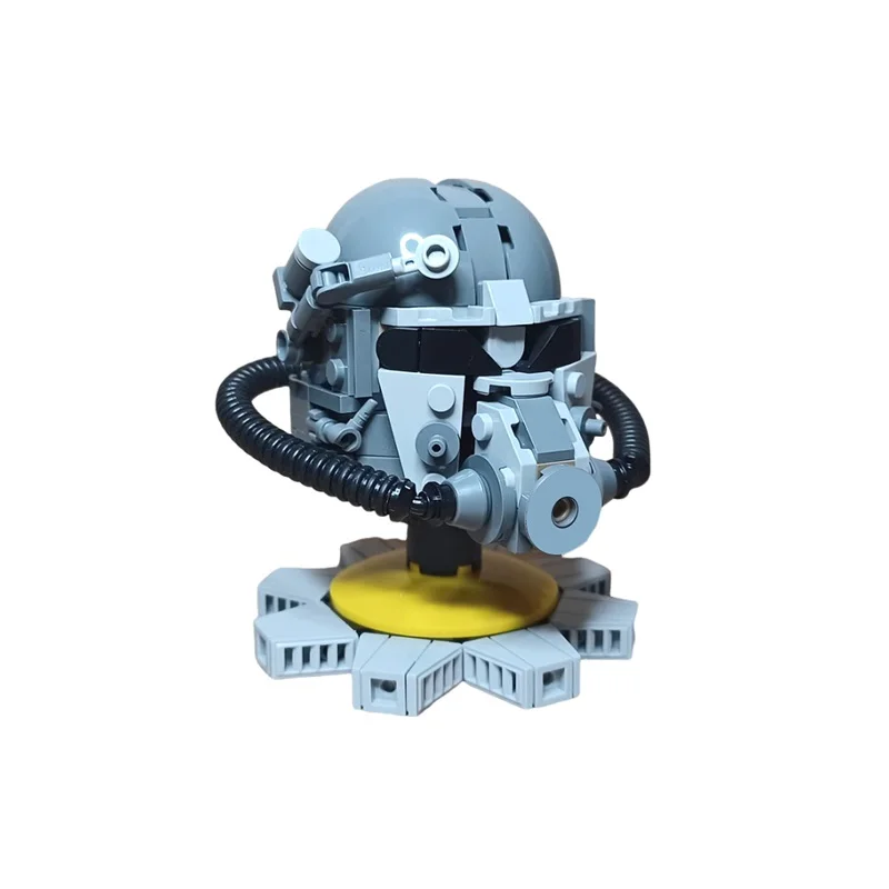 MOC 우주 T-60 파워 아머 헬멧 빌딩 블록 모델, 액션 롤 플레이 게임 헬멧, DIY 조립 벽돌 장난감, 어린이 선물