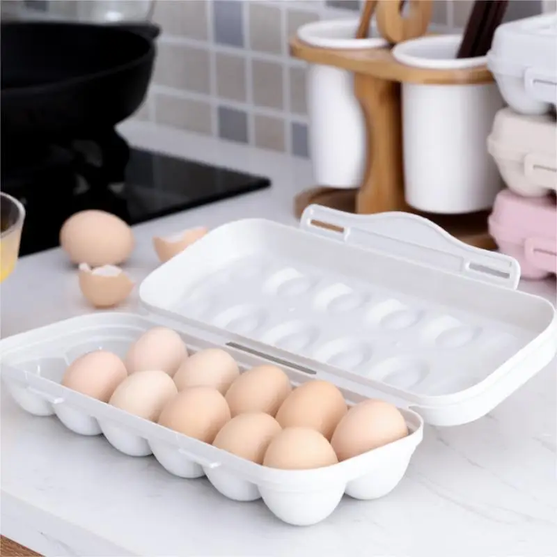 1pc egg storage box, anti-collision 12 cell egg tray, refrigerator preservation flip storage box, household kitchen supplies 2