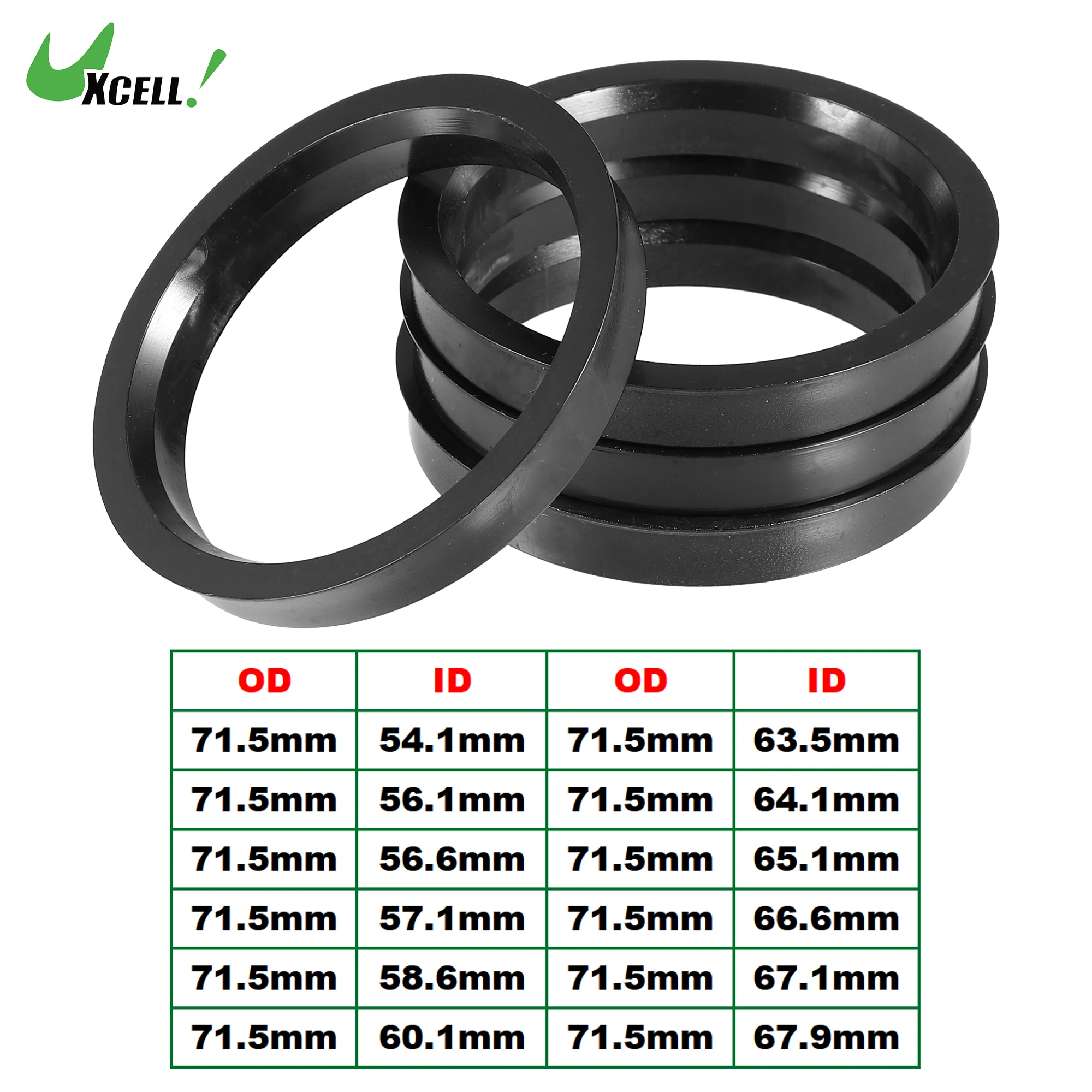 Hub Centric Wheel Centering Rings - 72.56mm OD To 67.1mm ID (72.6 To 67.1 Mm) 11 thumbnail image