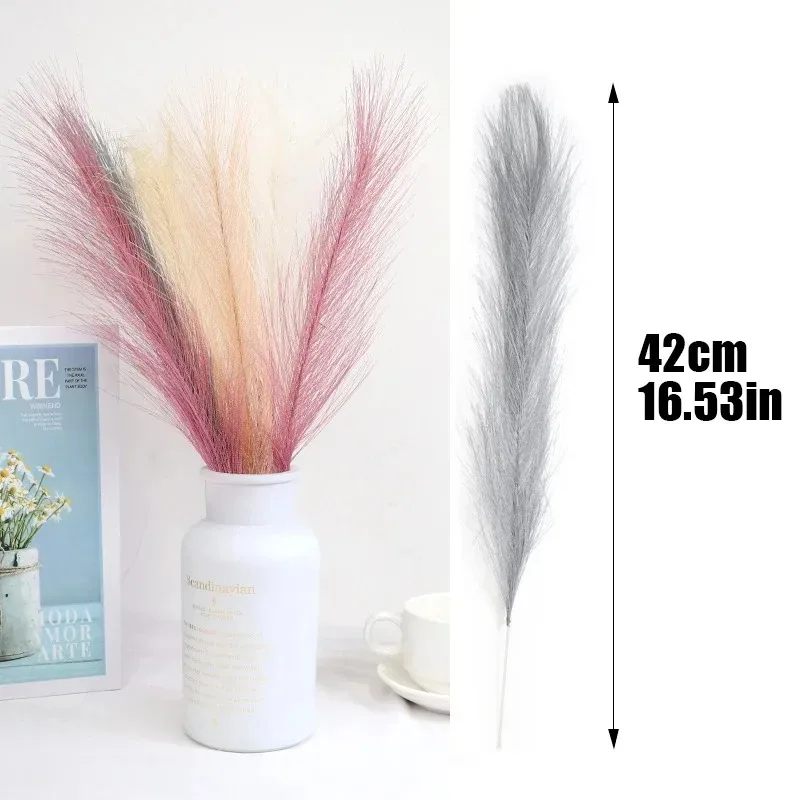 Artificial Flower 15/30PCS 42CM Fluffy Pampas Grass Boho Decor Fake Reed Plants for Wedding Home Party Living Room DIY Vase Decoration