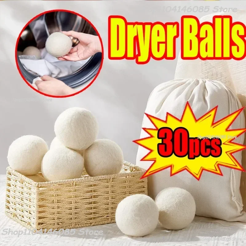 wool dryer balls handmade reusable natural fabric softener reduce wrinkles decrease drying time