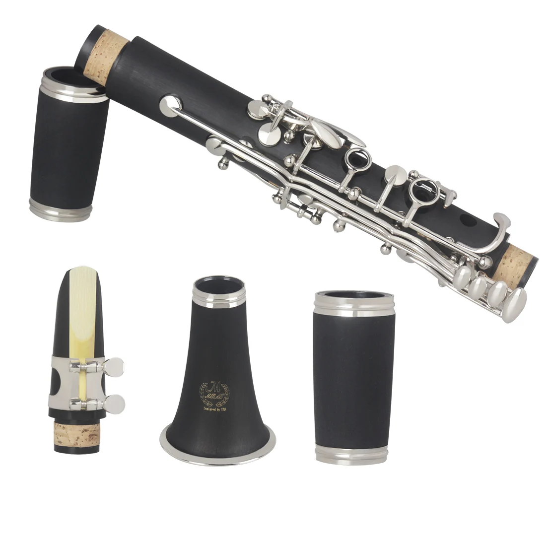 M MBAT17 Keys Clarinet Professional Bb Clarinet Barre Instrument with Cleaning Kit Box Screwdriver Reeds Accessories