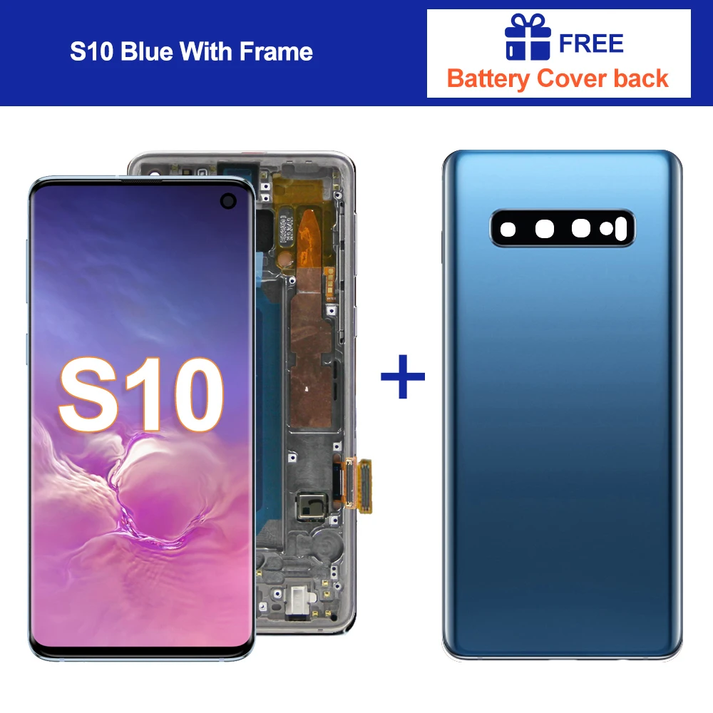 100% ORIGINAL S10 LCD with frame For Samsung Galaxy S10 plus G975fd G975F  G975 Lcd Display S10 G973 G973F Touch Screen Digitizer - AliExpress