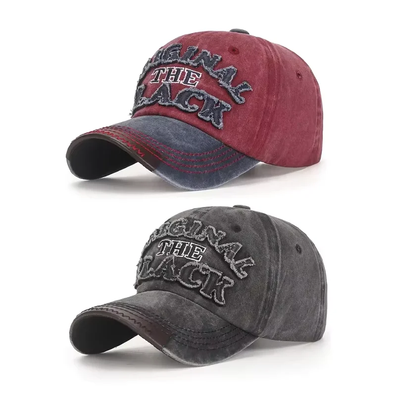 Cotton Coated Outdoor Sports Baseball Cap with Embroidered Black Letter Patch - Sunscreen Sunshade Hat