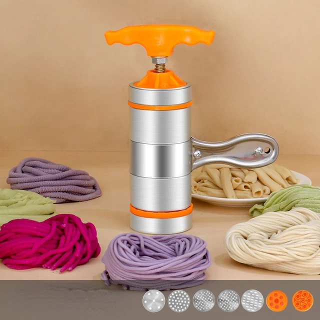 Household Manual Stainless Steel Pasta Maker, Hand Noddles Presser Making  Machine Noodle Press Pasta Machine Presser Orange Making Machine with 7