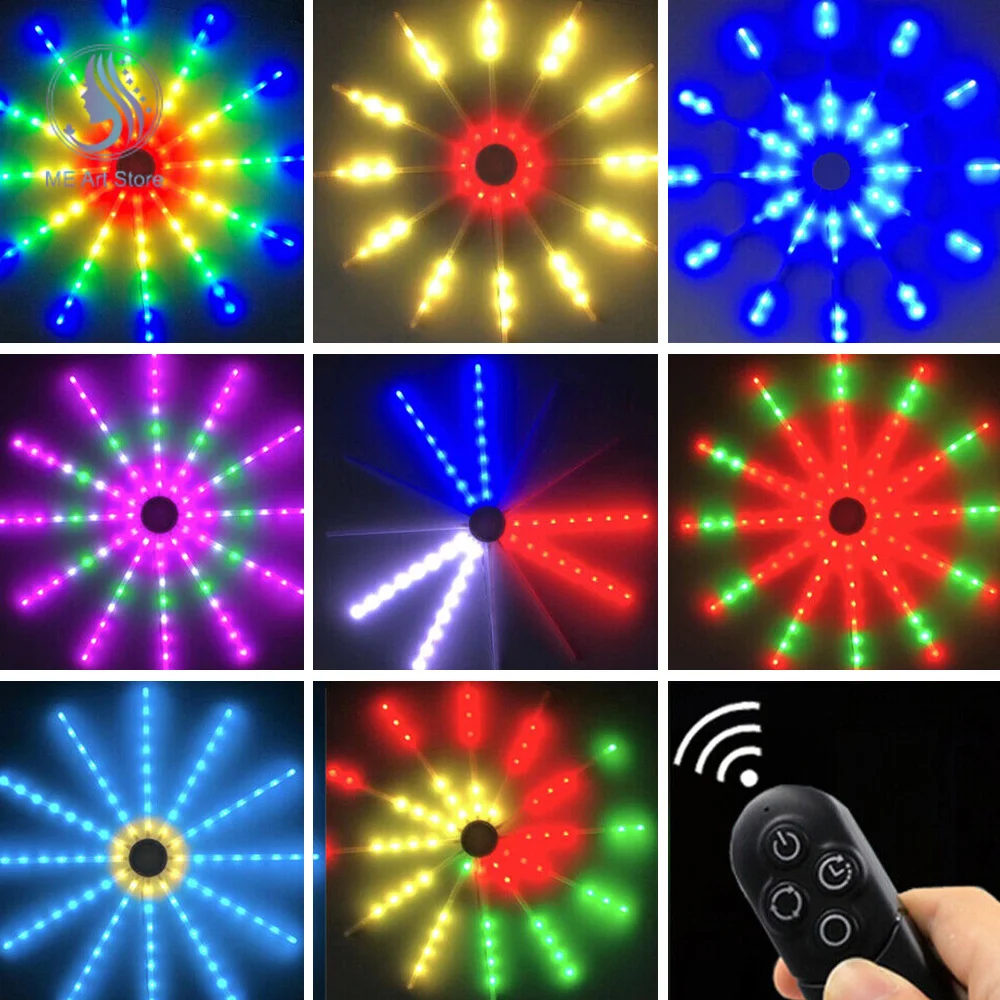 RGB LED Firework Lights Dream Meteor Lamp DIY Wall Backlight Smart Controller for Wedding Home Party Outdoor Holiday Decor