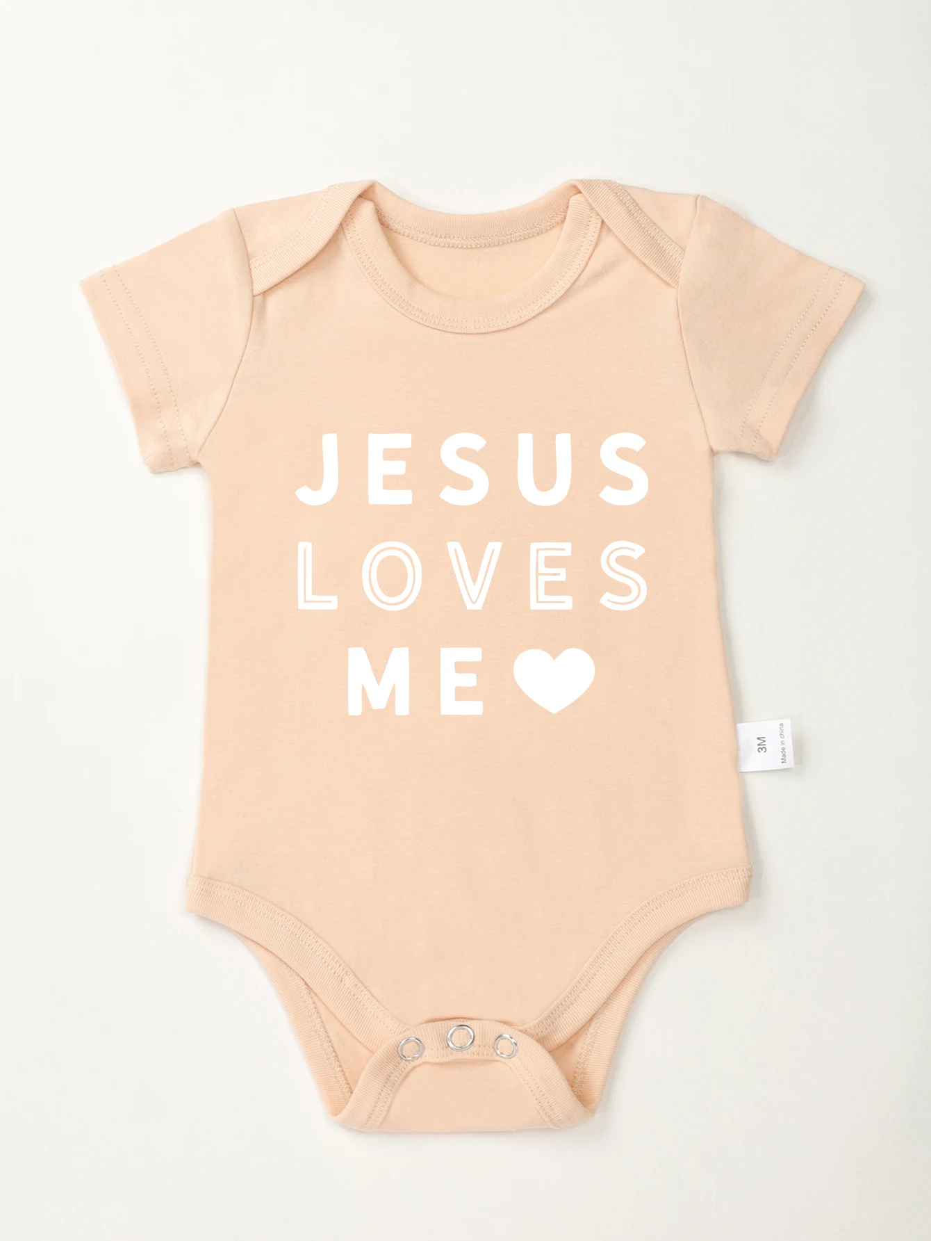 Jumpsuit Crewneck Toddler Jesus Loves Me Print Cute Bodysuit Infant Newborn Onesie Boy Girl Baby 0-24M Rompers 3