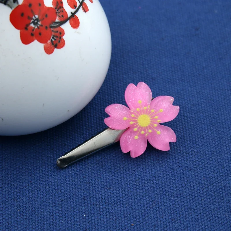 Anime Miyazono Kaori Cosplay Props Pink Sakura Hairpin Cute Sweet