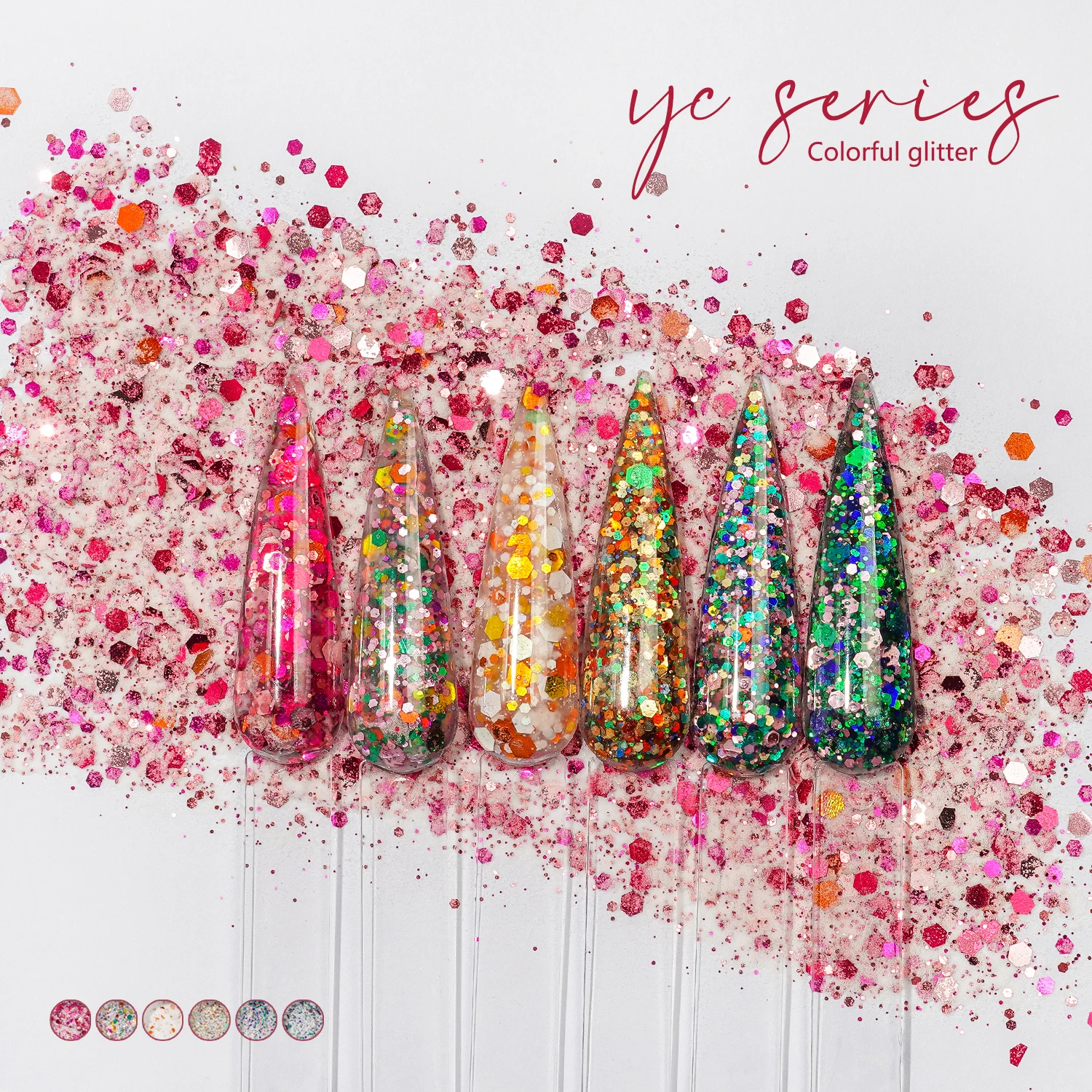 Bottle Dipping Acrylic Powder Nail Art Design Glitter 12 Colors Professional Manicure DIY Pigment Dust Decor