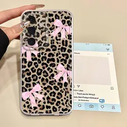 Leopard Print Bow Phone Cover Case - Galaxy A50s (Mix02)