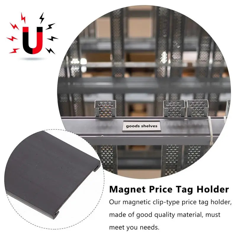 50pcs Magnetic Label Holders C Channel Label Holders Practical Price Sign Holders 3