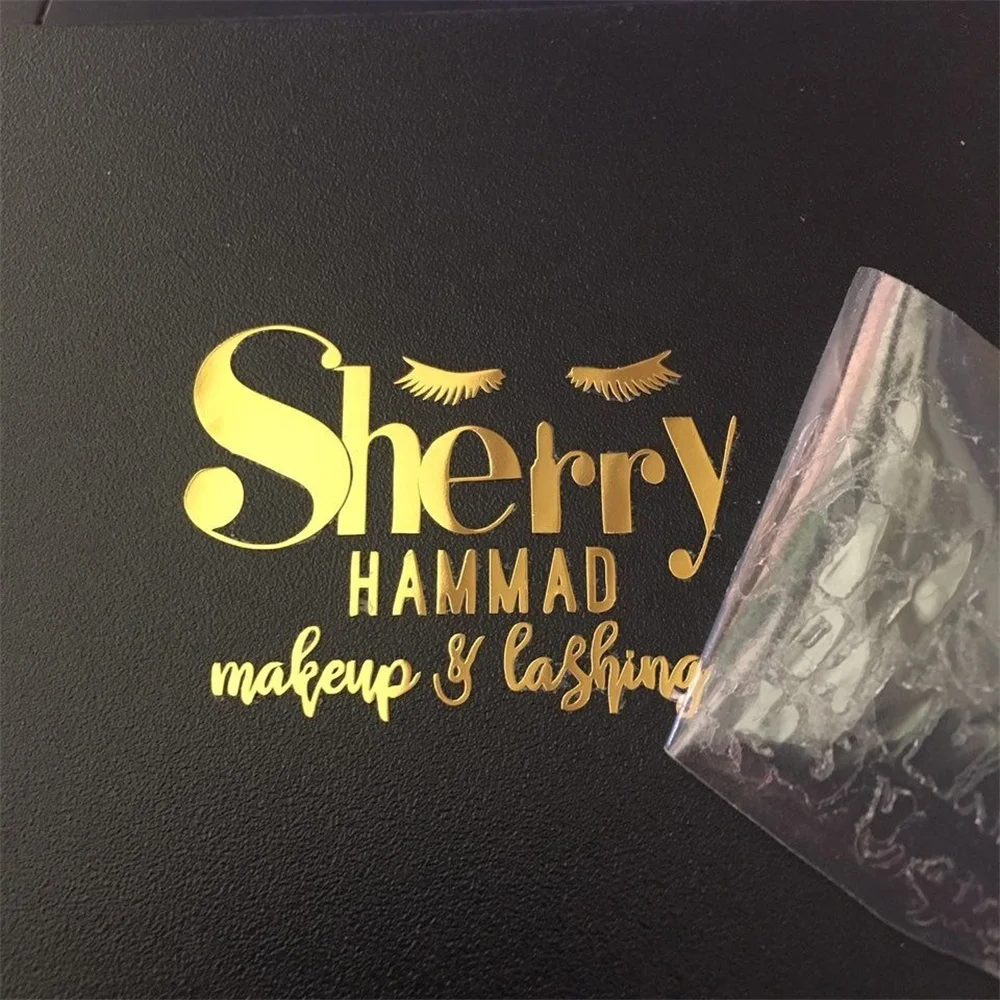 

Gold Hot Staming Custom Stickers Logo Crystal Self-Adhesive Heat Transfer UV Shape Size