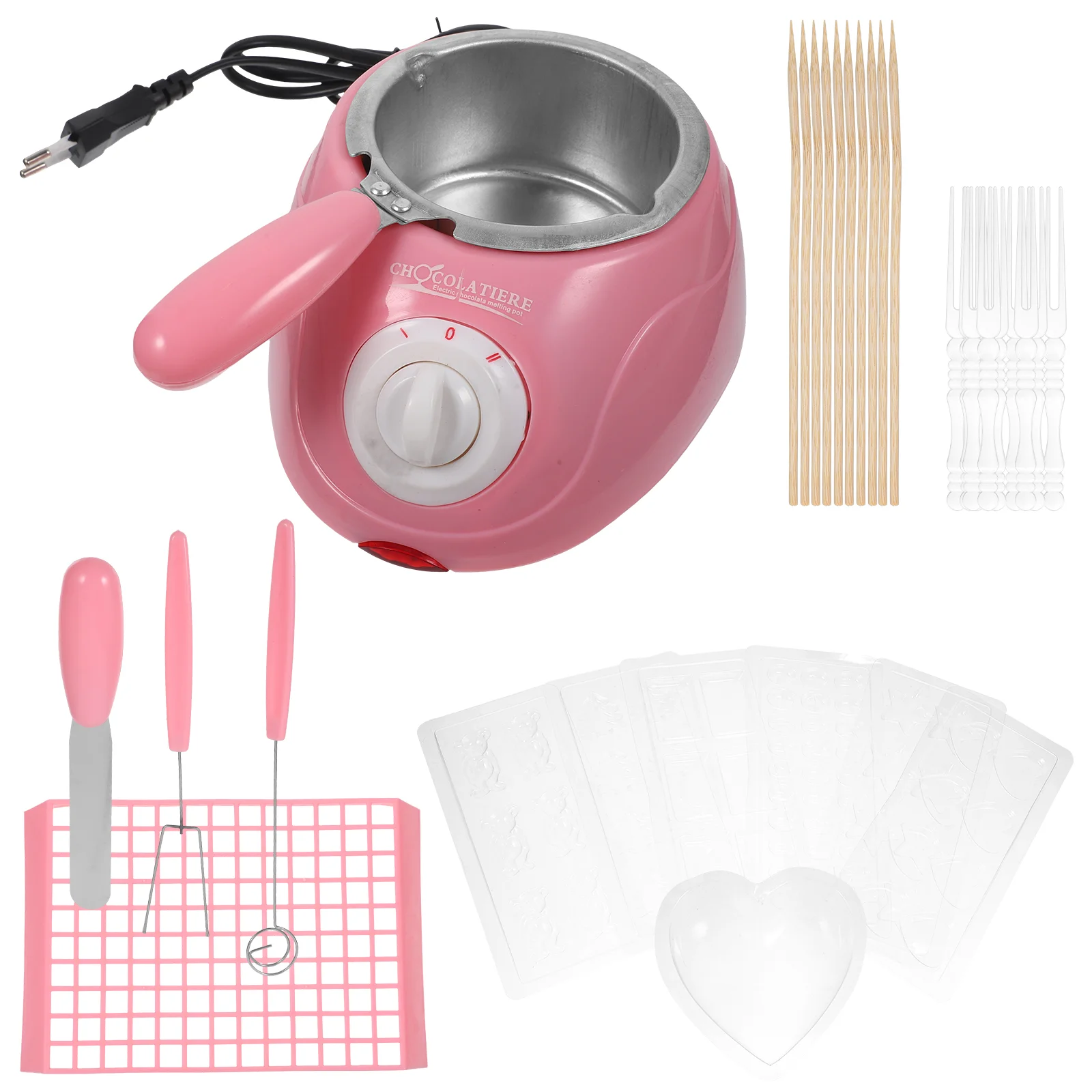 

Creative Mini Electric Chocolate Melting Pot Chocolate Maker Chocolate Fondue Machine Tools Set (Pink)