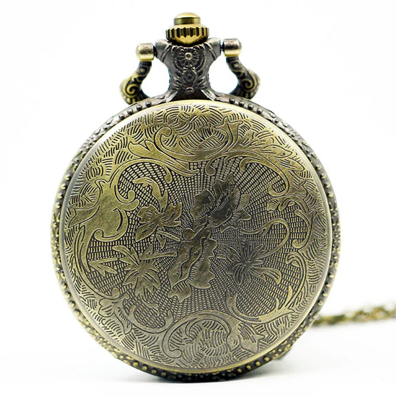 Большие Бронзовые тисненые в китайском стиле ностальгические ретро большие карманные часы с драконом