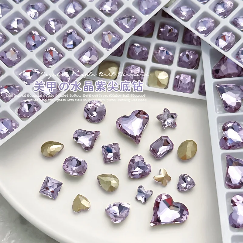 10pcs Crystal Purple K9 Multi Shaped Minar Super Sparkling 